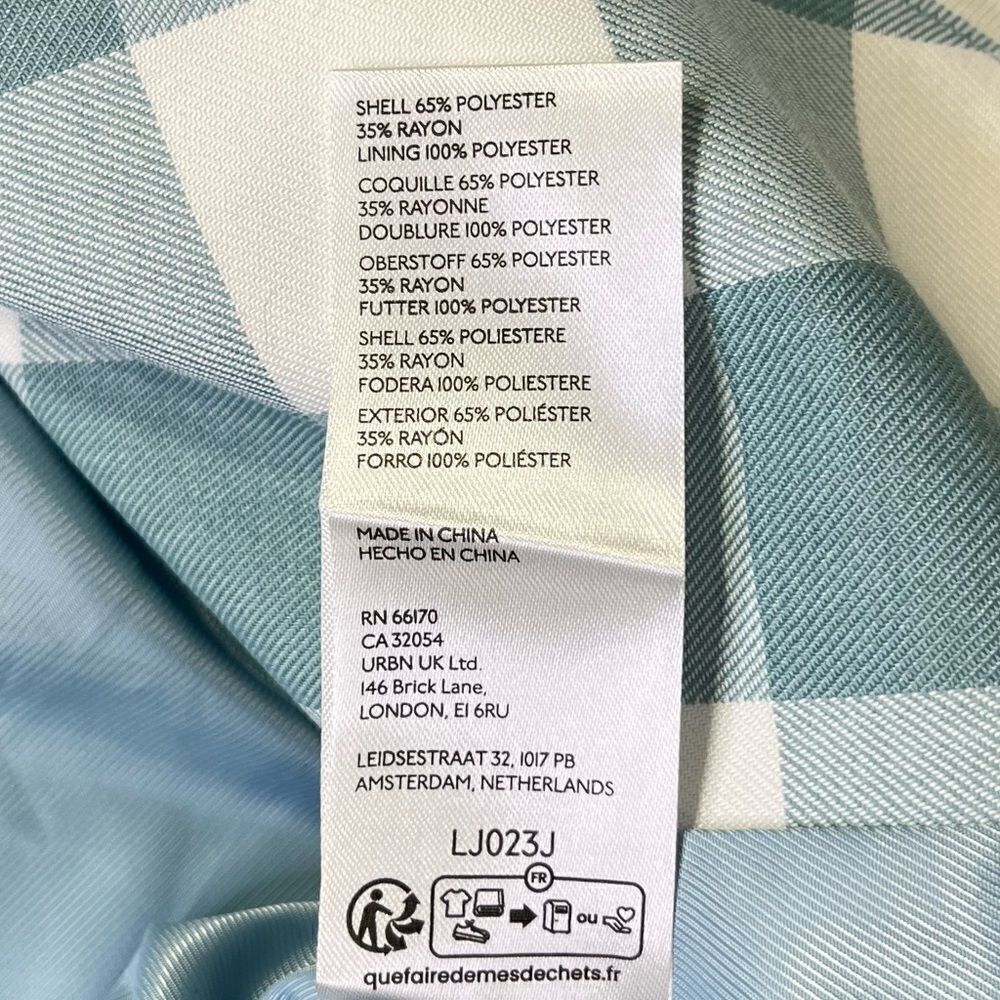 NEW Maeve Anthropologie Gingham Blazer Moss Large - Picture 7 of 9